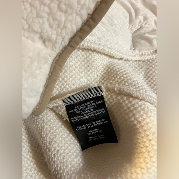 32 Degrees Women’s Snap Sherpa Jacket Cream/Brown Trim Soft & Cozy Size XS NWT’s - Picture 7 of 8